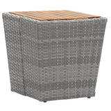 NNEVL 5 Piece Garden Bistro Set Poly Rattan & Solid Acacia Wood Grey