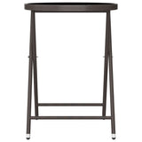 NNEVL 3 Piece Garden Bistro Set Poly Rattan and Tempered Glass Brown