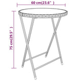 NNEVL 5 Piece Garden Bistro Set Poly Rattan and Tempered Glass Grey