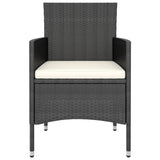 NNEVL 5 Piece Garden Bistro Set Poly Rattan & Solid Acacia Wood Black