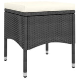 NNEVL 5 Piece Garden Bistro Set Poly Rattan & Solid Acacia Wood Black