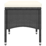 NNEVL 5 Piece Garden Bistro Set Poly Rattan & Solid Acacia Wood Black