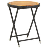NNEVL 5 Piece Garden Bistro Set Poly Rattan & Solid Acacia Wood Black