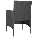 NNEVL 3 Piece Garden Dining Set Poly Rattan and Tempered Glass Black