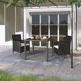 NNEVL 3 Piece Garden Dining Set Poly Rattan and Tempered Glass Black