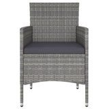 NNEVL 3 Piece Garden Dining Set Poly Rattan & Solid Acacia Wood Grey