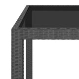 NNEVL 5 Piece Garden Dining Set Poly Rattan and Tempered Glass Black