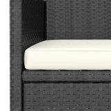 NNEVL 5 Piece Garden Dining Set Poly Rattan & Solid Acacia Wood Black