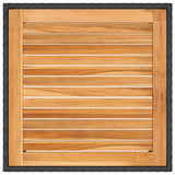 NNEVL 5 Piece Garden Dining Set Poly Rattan & Solid Acacia Wood Black