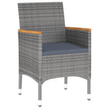 NNEVL 5 Piece Garden Dining Set Poly Rattan and Tempered Glass Grey