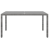 NNEVL 7 Piece Garden Dining Set Poly Rattan and Tempered Glass Grey