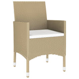 NNEVL 7 Piece Garden Dining Set Poly Rattan and Tempered Glass Beige
