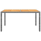 NNEVL 7 Piece Garden Dining Set Poly Rattan Grey