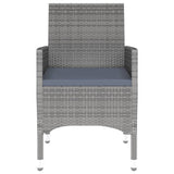 NNEVL 7 Piece Garden Dining Set Poly Rattan and Tempered Glass Grey