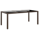 NNEVL 9 Piece Garden Dining Set Poly Rattan Brown