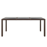 NNEVL 9 Piece Garden Dining Set Poly Rattan Brown
