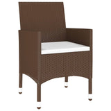 NNEVL 9 Piece Garden Dining Set Poly Rattan Brown