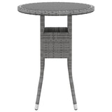 NNEVL 3 Piece Garden Dining Set Poly Rattan Grey
