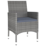 NNEVL 3 Piece Garden Dining Set Poly Rattan Grey