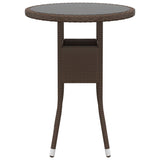 NNEVL 3 Piece Garden Dining Set Poly Rattan Brown