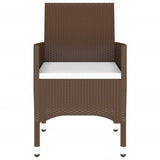 NNEVL 3 Piece Garden Dining Set Poly Rattan Brown