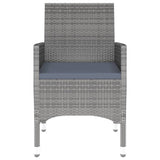 NNEVL 3 Piece Garden Dining Set Poly Rattan Grey