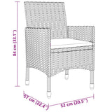 NNEVL 3 Piece Garden Dining Set Poly Rattan Grey