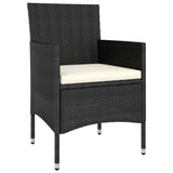 NNEVL 5 Piece Garden Lounge Set Poly Rattan Black
