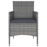 NNEVL 5 Piece Garden Lounge Set Poly Rattan Grey