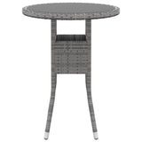 NNEVL 5 Piece Garden Lounge Set Poly Rattan Grey