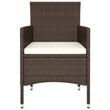 NNEVL 5 Piece Garden Lounge Set Poly Rattan Brown