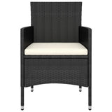 NNEVL 5 Piece Garden Lounge Set Poly Rattan Black