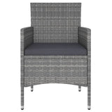 NNEVL 5 Piece Garden Lounge Set Poly Rattan Grey
