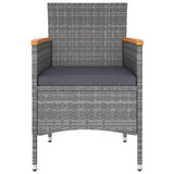 NNEVL 5 Piece Garden Lounge Set Poly Rattan Grey