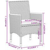 NNEVL 5 Piece Garden Lounge Set Poly Rattan Grey