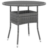 NNEVL 3 Piece Garden Dining Set Poly Rattan Grey