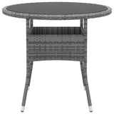 NNEVL 3 Piece Garden Dining Set Poly Rattan Grey