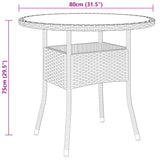 NNEVL 3 Piece Garden Dining Set Poly Rattan Grey
