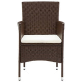NNEVL 5 Piece Garden Dining Set Poly Rattan Brown