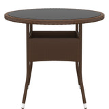 NNEVL 5 Piece Garden Dining Set Poly Rattan Brown