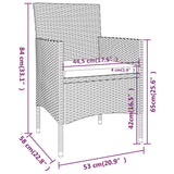 NNEVL 5 Piece Garden Dining Set Poly Rattan Grey