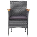 NNEVL 5 Piece Garden Dining Set Poly Rattan Grey