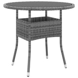 NNEVL 5 Piece Garden Dining Set Poly Rattan Grey
