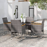 NNEVL 5 Piece Garden Dining Set Poly Rattan Grey
