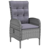 NNEVL 9 Piece Garden Dining Set Poly Rattan Grey