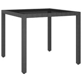 NNEVL 3 Piece Garden Dining Set Poly Rattan Black