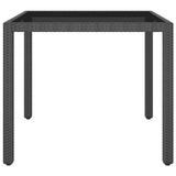 NNEVL 3 Piece Garden Dining Set Poly Rattan Black
