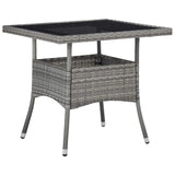 NNEVL 3 Piece Garden Dining Set Poly Rattan and Glass Grey
