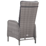 NNEVL 5 Piece Garden Dining Set Poly Rattan and Glass Grey