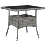 NNEVL 5 Piece Garden Dining Set Poly Rattan and Glass Grey